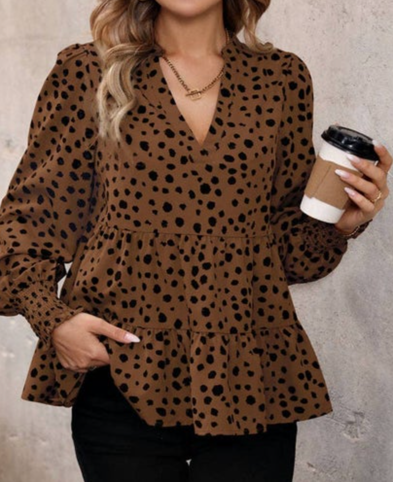 Long Sleeve Leopard Print Shirt