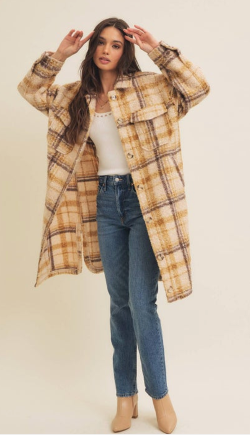 Western Plaid Oversized Shacket